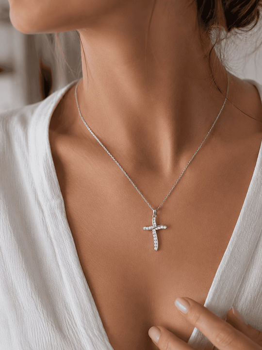 Lysea Women's Silver Cross with Chain