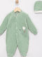 Mon Petit Art Velour Bodysuit with Cap Set Green