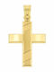 Eforo Men's 14K Gold Cross Double Sided with Crucifix Without Chain