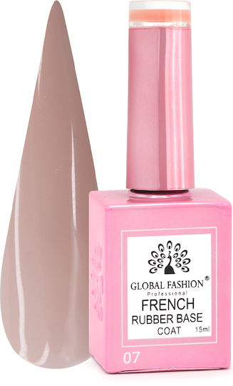 Каучукова База за Френски Маникюр / Топ Лак за Гел Каучук 15ml 07