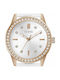 Women's Battery-Powered Watch with White Rubber Strap