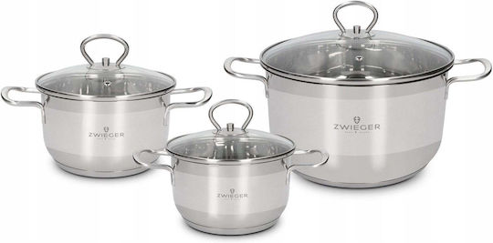 Zwieger 6-Piece Stainless Steel Pots Set with Non-stick Coating