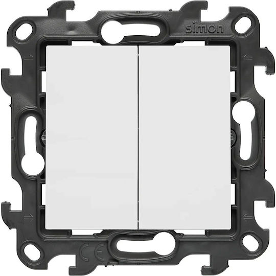 Kontakt-Simon Simon Recessed Touch Wall Switch Double Without Frame Medium White