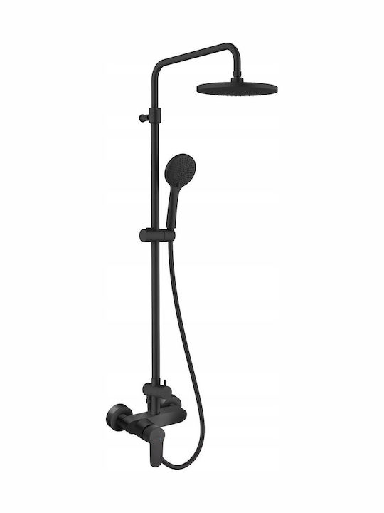 Ferro Duschsäule mit Wannenbatterie Schwarz