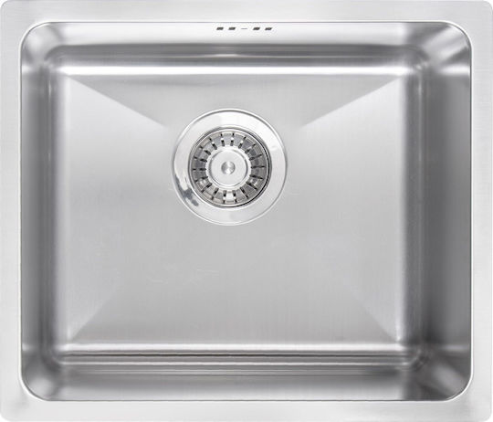 Deante Undermount Stainless Steel Sink Satin Finish L44xW38cm Silver 5908212048412