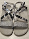 Grey Leather Women's Sandals