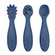 Queen Mother Baby-Besteckset aus Silikon Blau 3-tlg.