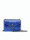 Leather Women's Shoulder Bag Suede Blue