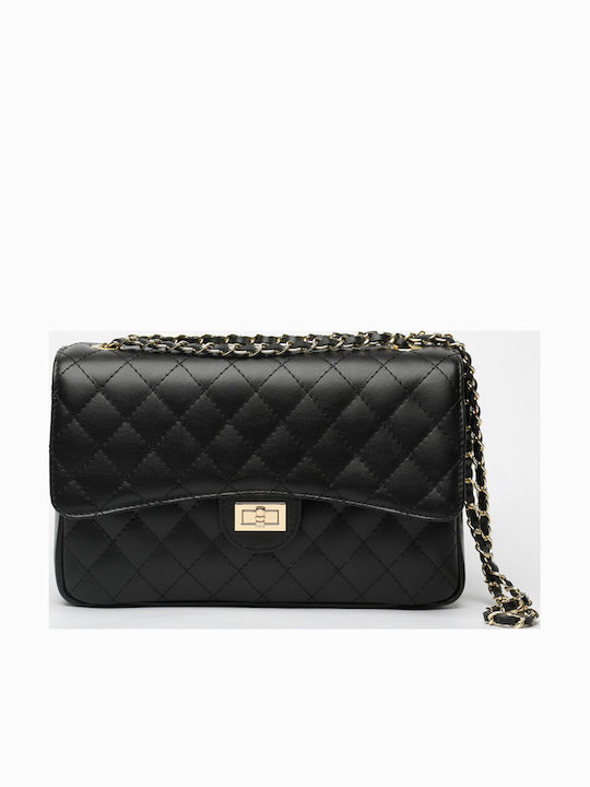 Black Leather Women's Shoulder Bag