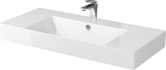 Cersanit Lavoar Ceramic Pe Blat cu Baterie 100x45cm Alb