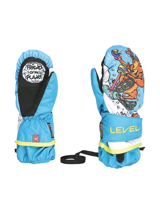 Level Hellblaue Kinder-Ski- und Snowboardfäustlinge
