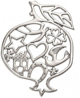 Adorex Talisman Norocos Rodie Argintie din Metal 6.5x9cm