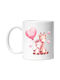 2 Giraffes, Close Together, Friendship, Love, Balloon, Valentine's Day White Ceramic Mug 330ml (Personalized)