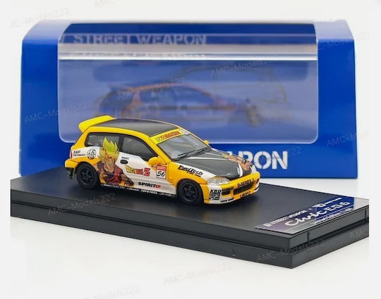 Street Weapon 1/64 Honda Civic Eg6 *wokung* Жълт Черен Бял Street Weapon