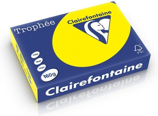 Clairefontaine A4 Cardstock 160 G/m² Intense Color 250 Sheets Ream Intense Yellow