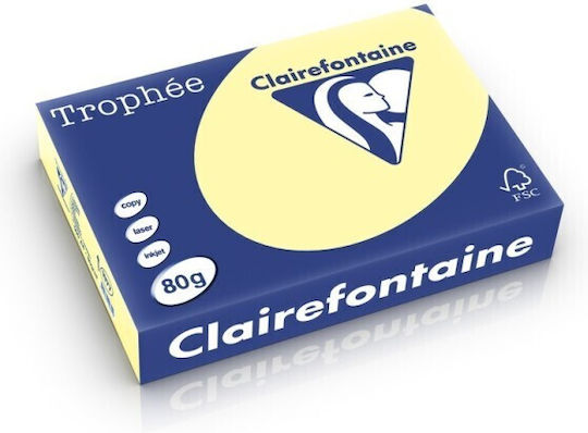 A4 Paper 80 Gsm Pale Yellow 500 Sheets Ream Clairefontaine