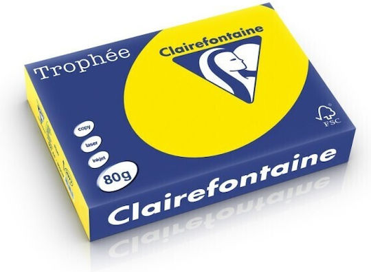 A4 Paper 80 Gsm Intense Fluorescent Color 500 Sheets Ream Clairefontaine Fluorescent Yellow