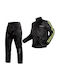 A-Pro Shark Herren Motorrad-Regenanzug mit Hose und Jacke Schwarz/Neongelb