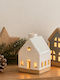 Kaemingk Weihnachtliches Dekorationshäuschen Weiß 11x7.3x6.3cm