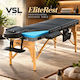 VSL Sports EliteRest Преносимо/Сгъваемо Дървено Легло за Физиотерапия, Черно, 185x70 см
