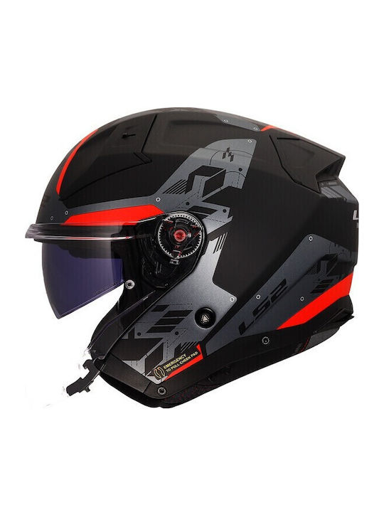 LS2 Infinity II Nightline Grey Red Cască Moto J...