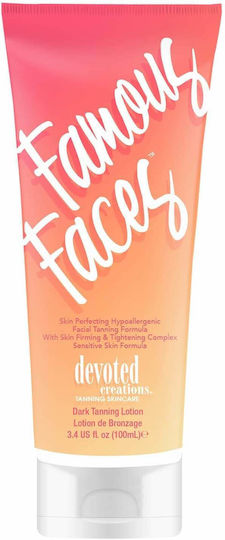 Лосион За Солариум Devoted Creations Famous Faces За Бърз Тен, Стягащ Кожата, Хипоалергенен 100 Ml