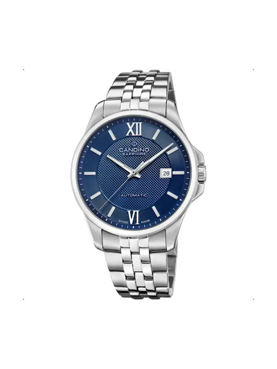 Мъжки Часовник 42 mm Автоматичен със Сребриста Стоманена Верижка