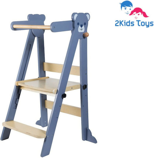 Обучителна Кула От Дърво Синя 2KidsToys