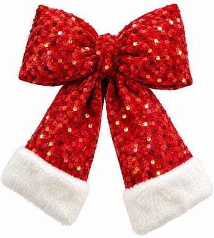 Koopman Christmas Fabric Figure with Bow 30 cm Tall