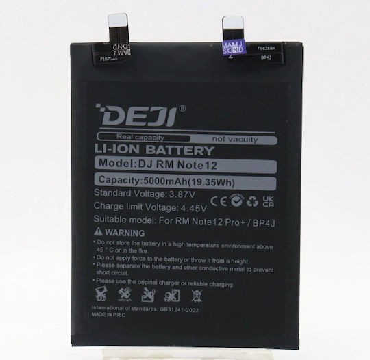 Kompatibler Akku für Xiaomi Redmi Note 12 Pro+ 5G BP4J – 4880 mAh 5000 mAh Kapazität Li-Ionen-Polymer-Akku Deji