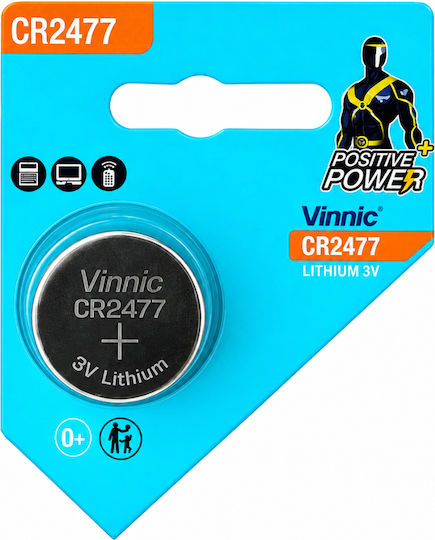 Vinnic Μπαταρία Λιθίου Ρολογιών CR2477 3V 1τμχ