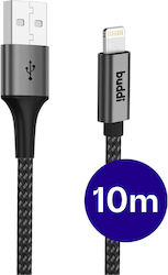 Buddi Flex USB-A to Lightning Cable 12W Μαύρο