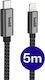 Buddi Flex USB-C to Lightning Cable 20W Μαύρο 5m