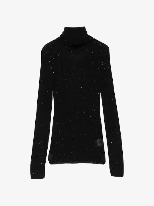 Women's Wool Turtleneck Sweater Black