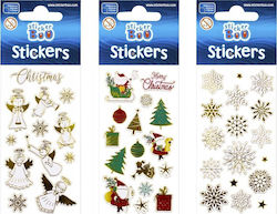 Sticker Boo Aufkleber mit Schneeflocken- und Weihnachtsmannmotiv