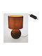 Koopman Ceramic Table Lamp for E14 Bulb Holder with Brown Shade and Base
