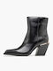 Black Leather Women's Ankle Boots