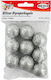 Styrofoam Balls Silver Glitter 9 Pieces