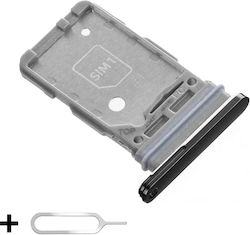 Sim Tray Holder Samsung S21 5g G991 Dual Sim + Sim Ejector Included Black