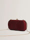 Plisse Damen-Clutch Bordeaux
