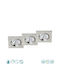 Trio Lighting Pamir Quadratisches Einbaustrahler-Set aus Metall Silber 3 Stück