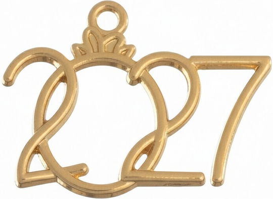 Dată Metalică „2027” Aurie 2,5x1,5 cm 50 Bucăți