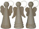 Set 3 Cardboard Angel Figurines Ready To Paint 10 Cm