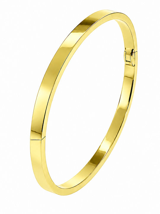 Theodora's Jewellery Ανδρικό Βραχιόλι Χειροπέδα με σχέδιο Καρδιά από Ατσάλι Επιχρυσωμένο 18cm