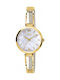 Women's Battery-Powered Watch with Gold Metal Bracelet