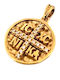 Rubini Talisman Constantine Charm with Stones in 9K Gold with Zircon