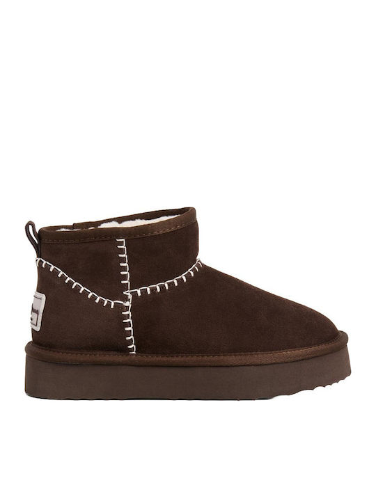 Dissy Etnic W Suede Conker Brown Wildleder Kinderstiefeletten Braun