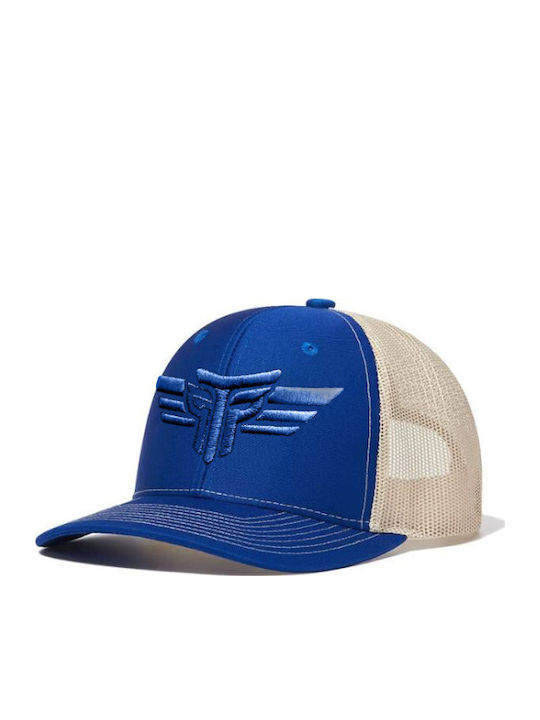 Шапка с 3D бродерия Jockey Trucker Logo Takeposition Синьо Royal Екрю с 6 панела Унисекс Черно 56-58 см