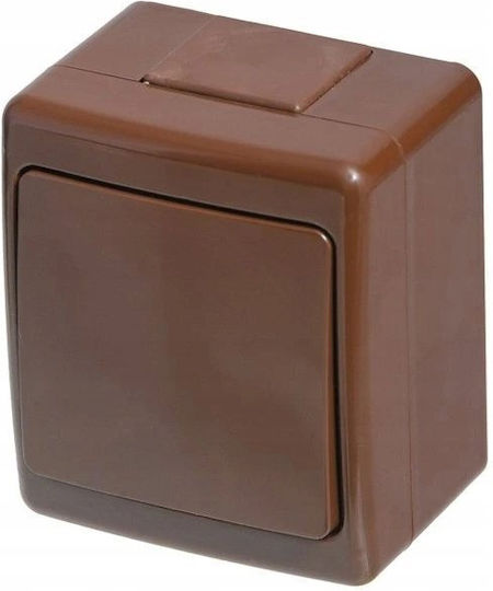 PAWBOL Waterproof Wall-Mounted Single Wall Switch Brown
