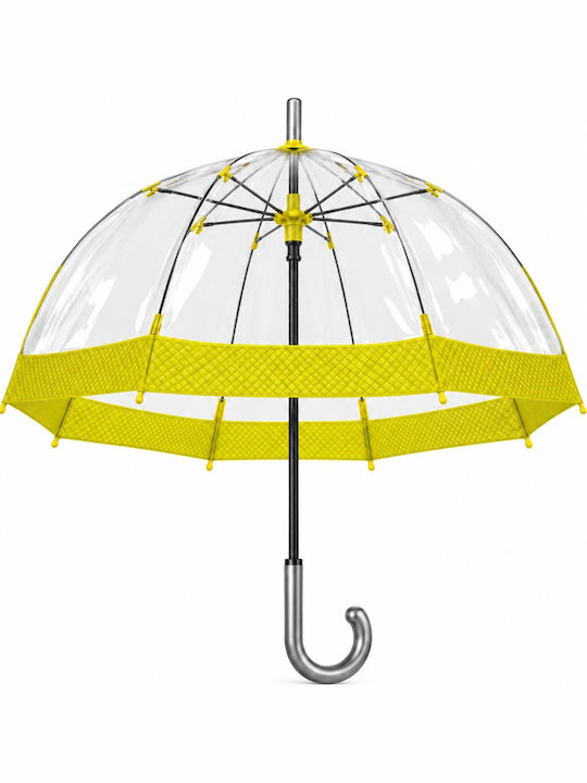 Windproof  Umbrella with Walking Stick Yellow